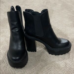 Madden Girl Black Heeled Boots